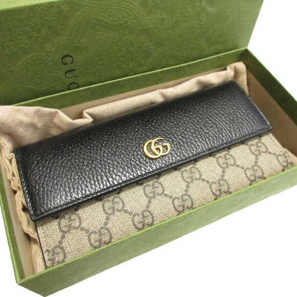 GUCCI Black Leather GG Marmont Wallet - Picture 3 of 10